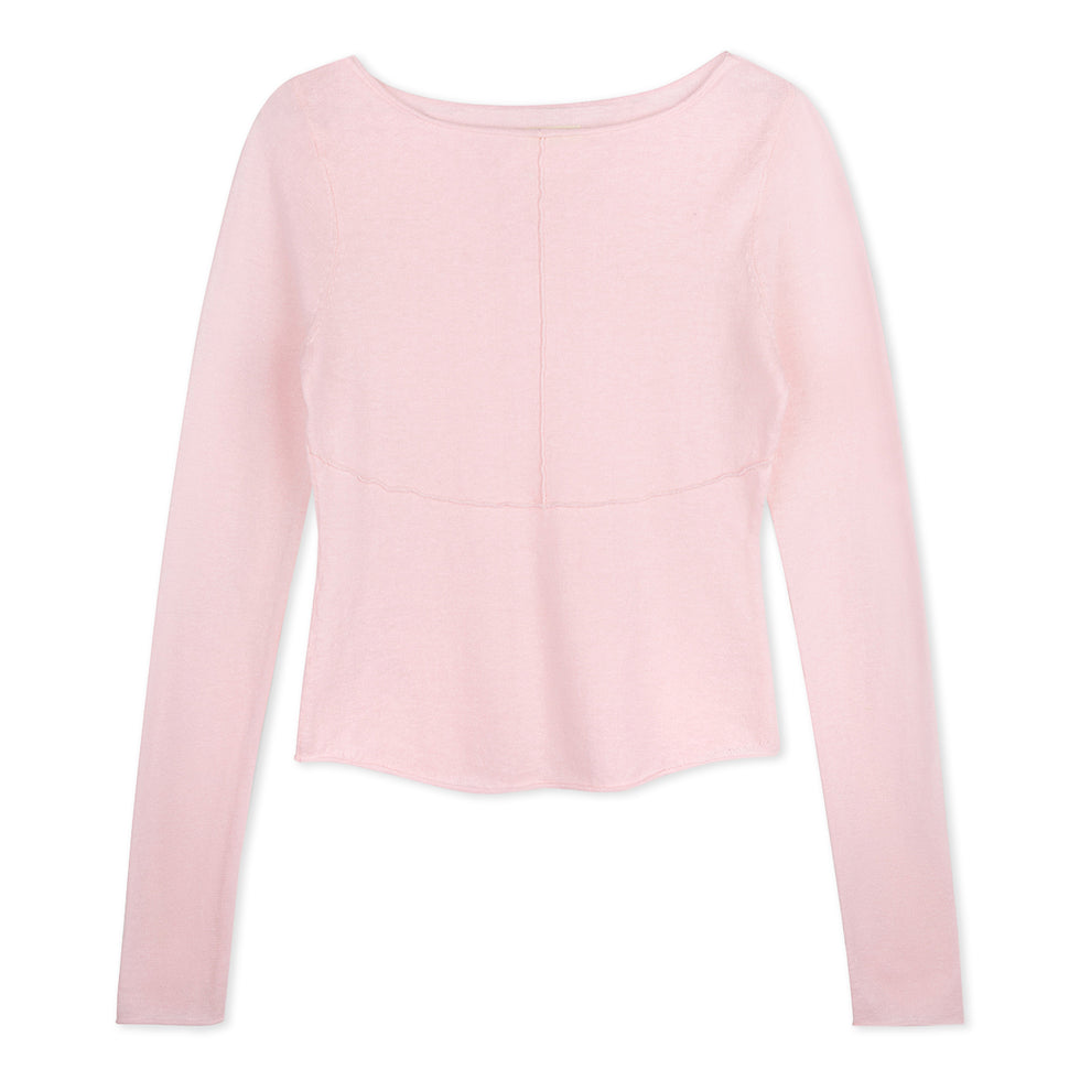 Panelled Long Sleeve Knit Top