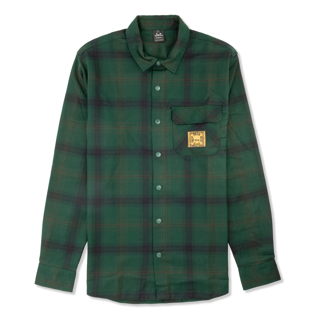 Oakley TC Skull Flannel Shirt Green S